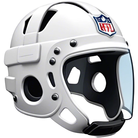 Cinematic Realistic image of AFL headgear featuring detailed cushioning and protective design elements, rendered with dynamic reflections on synthetic materials and set against a blurred action-packed background emoji