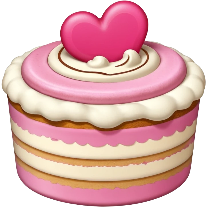 Pink Tiramisu With Heart emoji