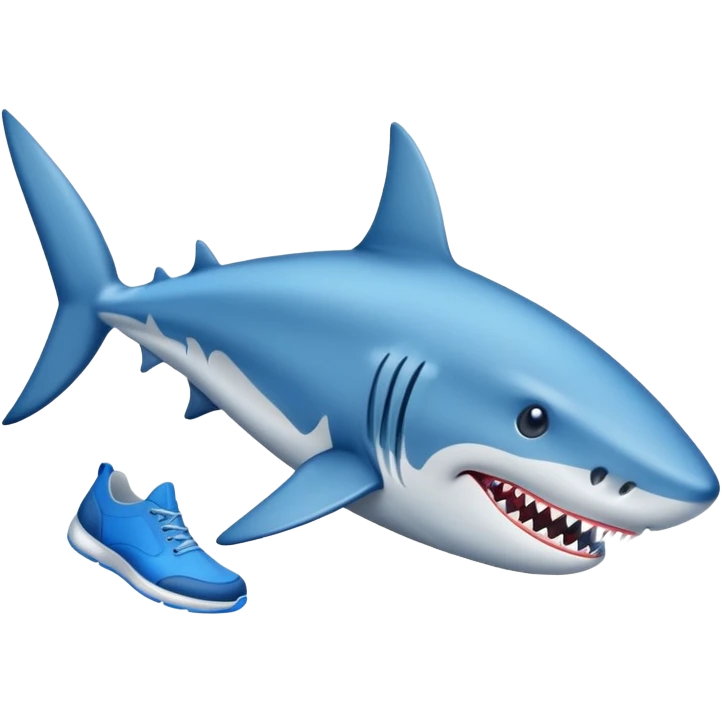 Tiburón con zapatos azules  emoji