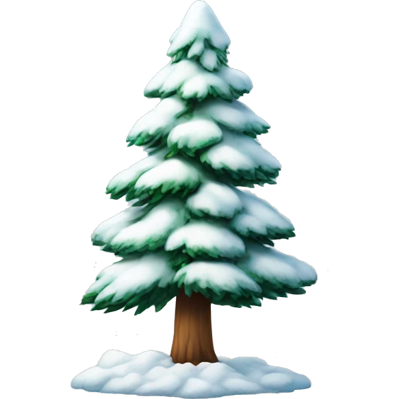 Pine Tree With Snow on It emoji
