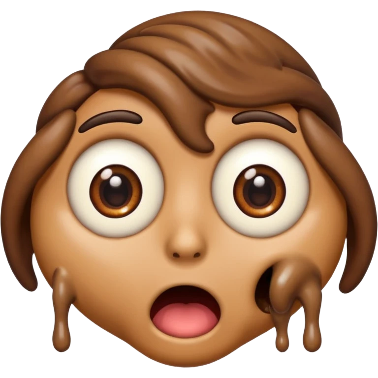 Shocked emoji with poop in his eyes emoji