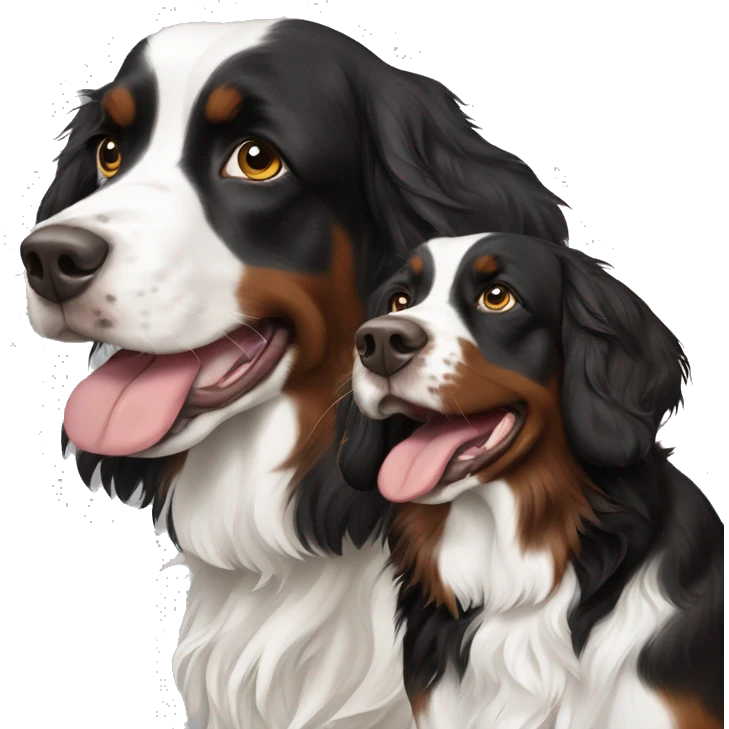 English springer spaniel and Australian shepherd emoji