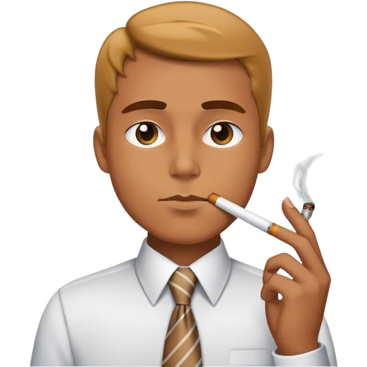 Smoking and tie emoji