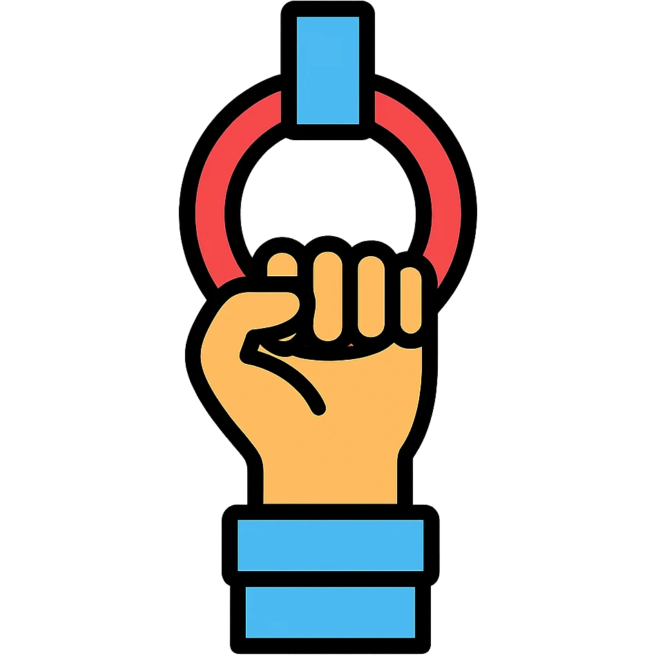 color outline icon of a hand gripping a handle emoji
