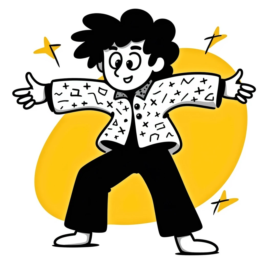 Vocaloid Xydrick, energetic pose with colorful background emoji