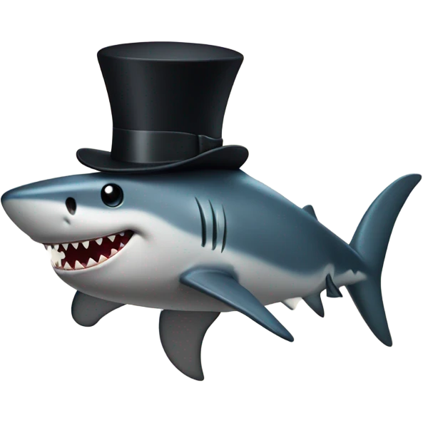 Shark with a top hat emoji
