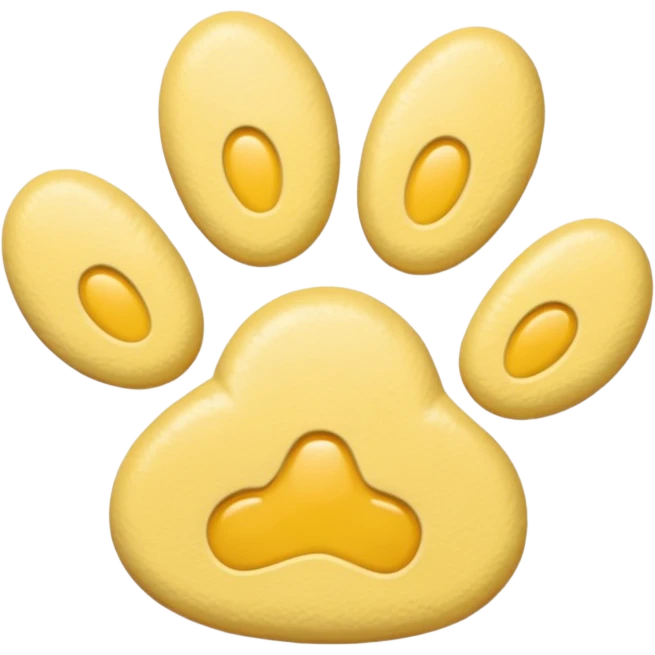 a pastel yellow pawprint emoji