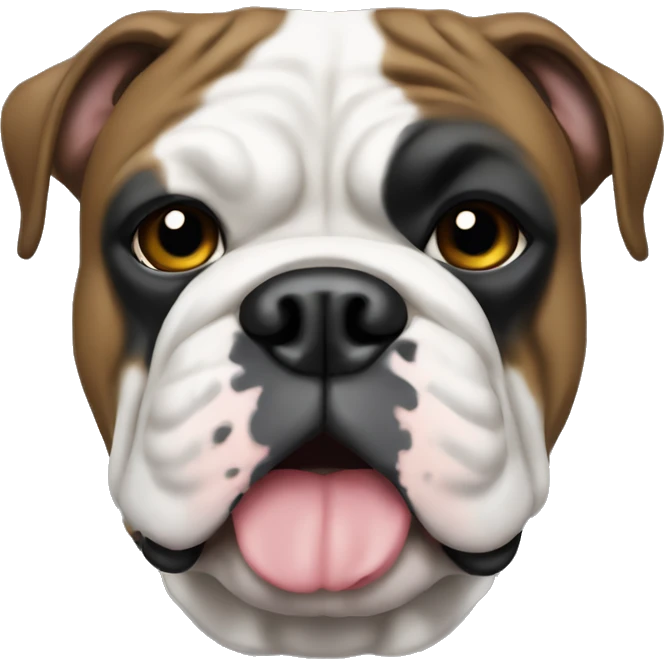 Black olde English bulldog with white chest patch emoji
