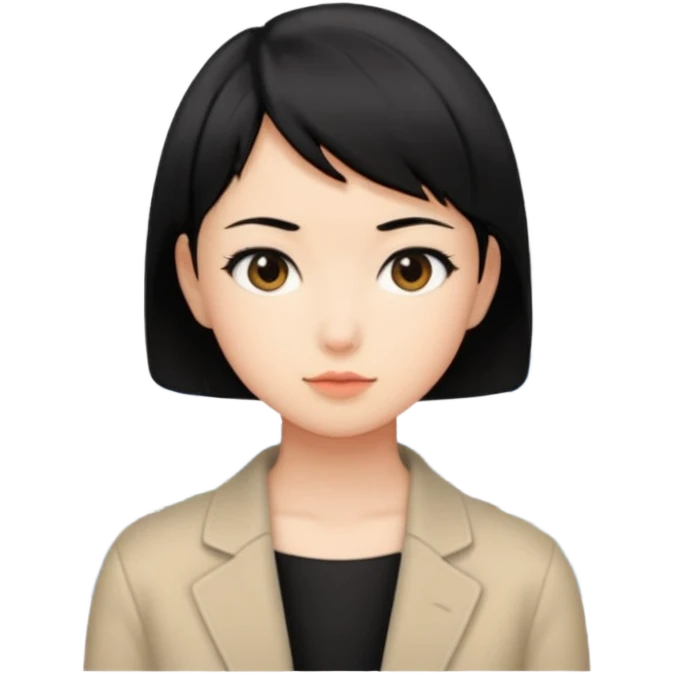Tokyo in Money Heist, no hat, short black hair emoji