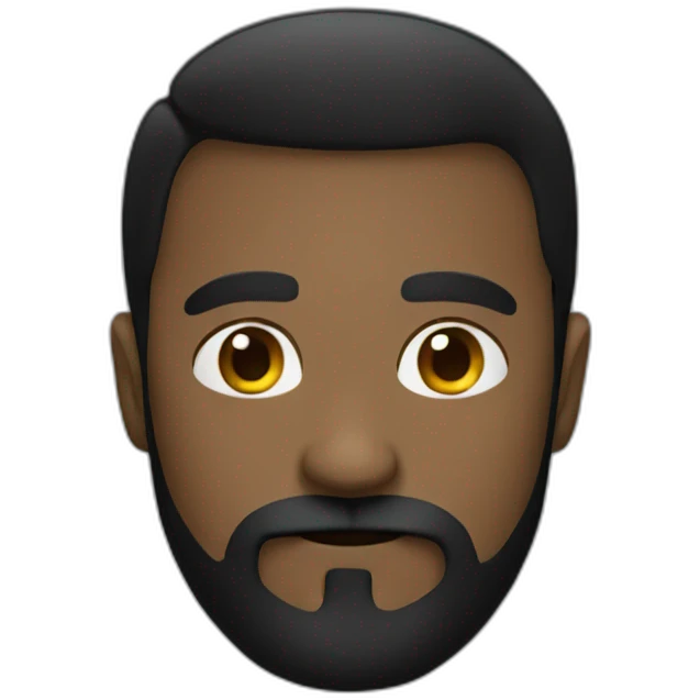 Man little moustache beard black clothes emoji