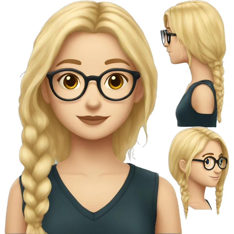 teenage girl with blond hair and glasses harry potter emoji