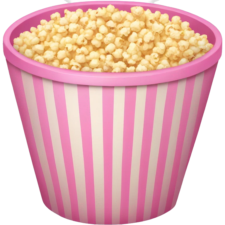 large pink bowl full of popcorn emoji