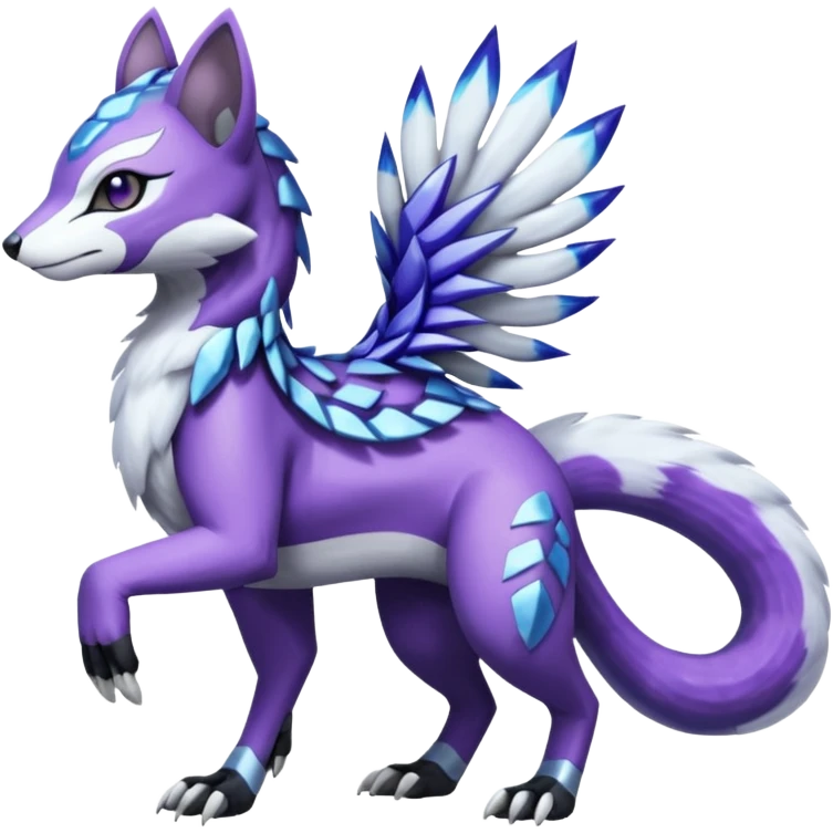 Meloetta-Sergal-Civet-Palkia-Dialga-hybrid-fusion-Fakémon-creature, full body emoji