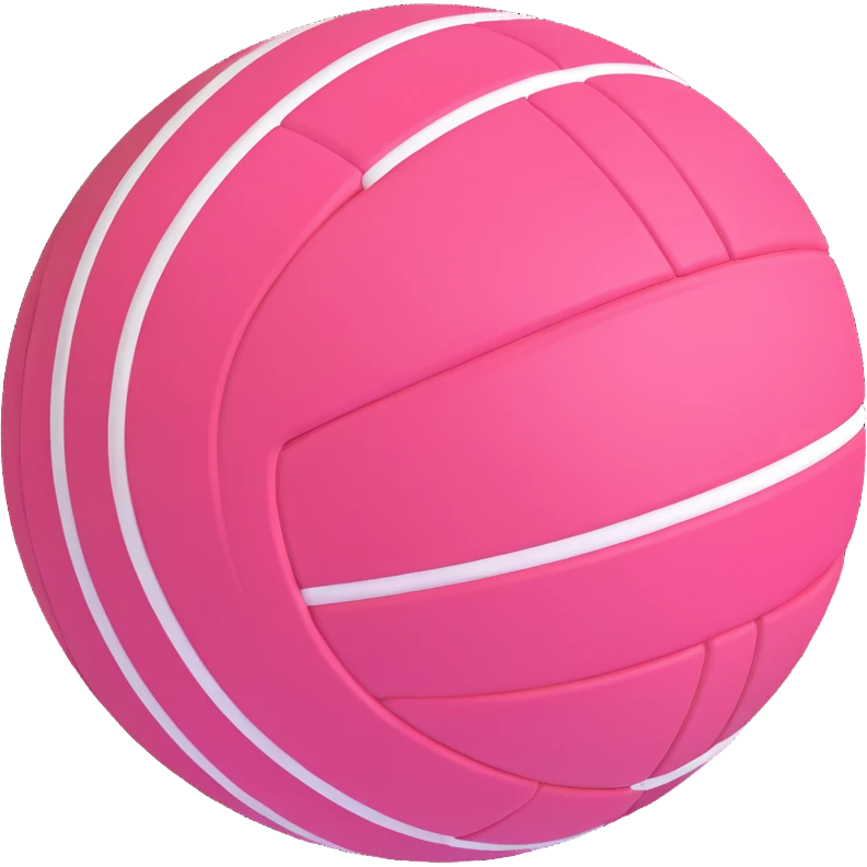 a pink netball, 3D style emoji