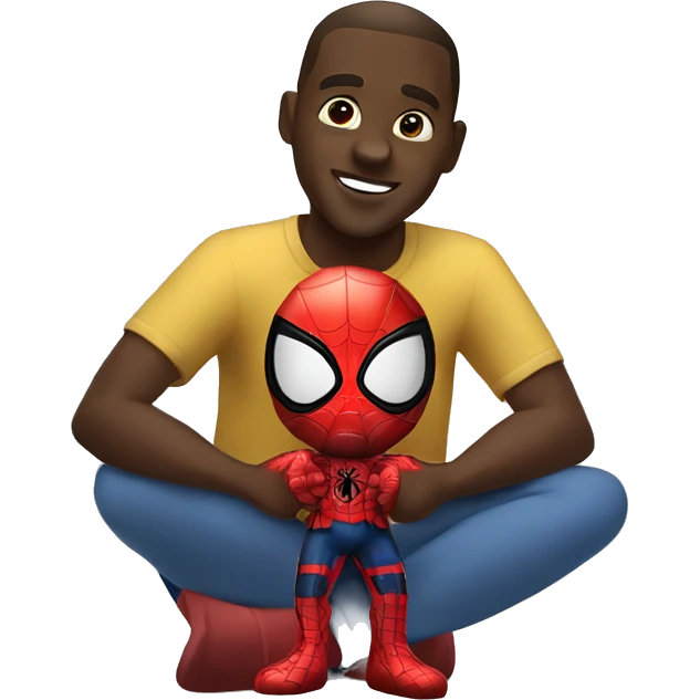 Black guy with￼ Spider-Man mask emoji