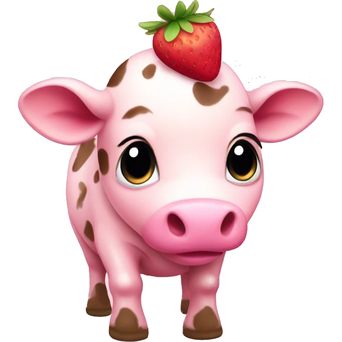 Baby Pink Strawberry Cow  emoji