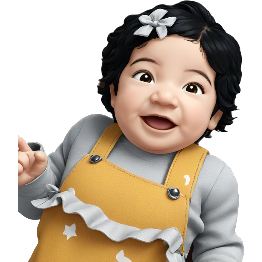 smiling girl with black hair emoji