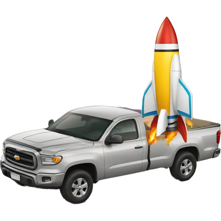 pick up truck and rocket emoji emoji
