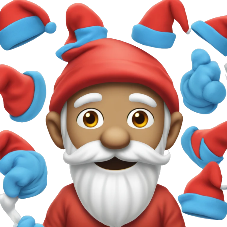 Papa Smurf with red hat and white beard emoji