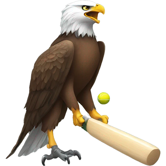 Eagle playing cricket  emoji
