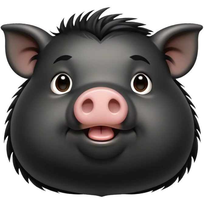 A black pig emoji