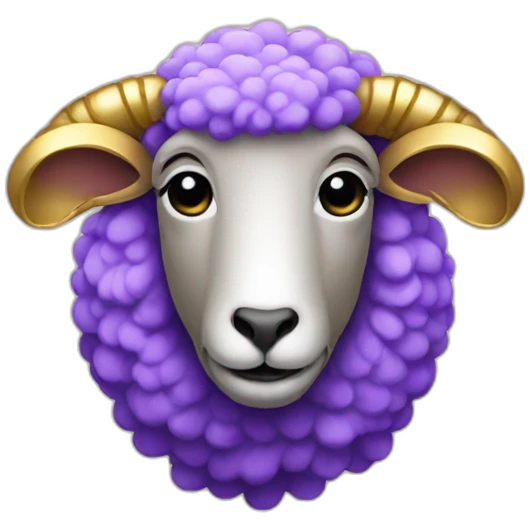 Purple sheep gold horns emoji