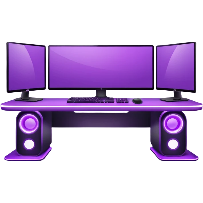purple gaming setup with two monitors emoji