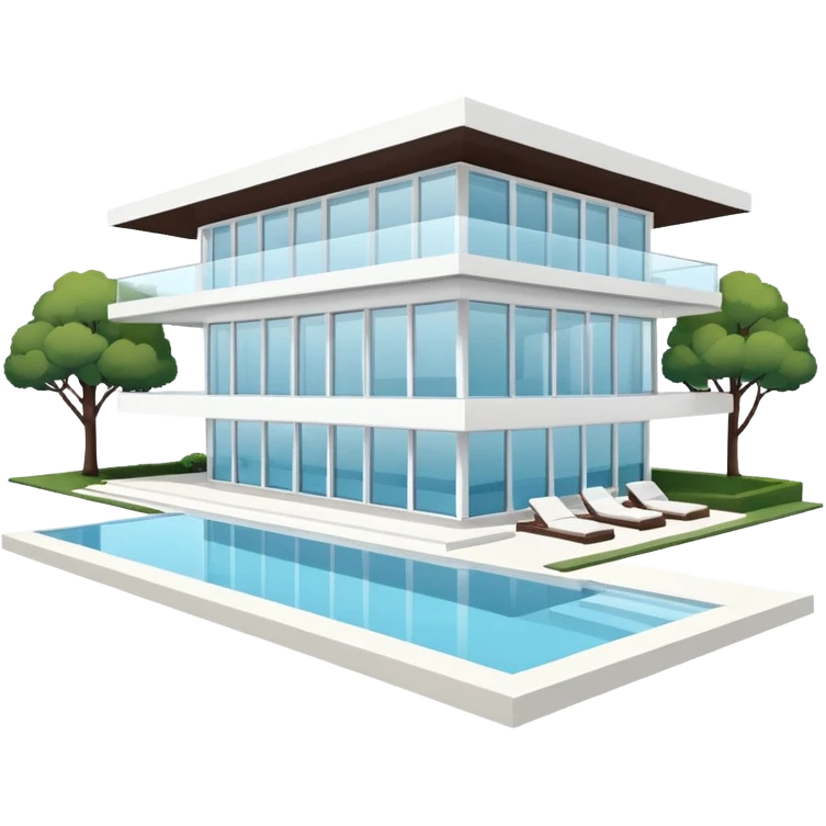 white 3 floor luxurious villa emoji