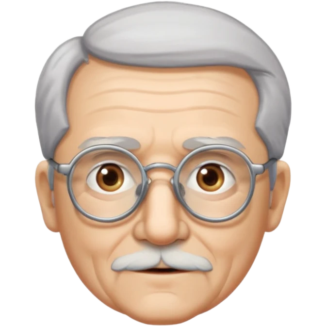 old man white neutral face with eyewear without moustache emoji