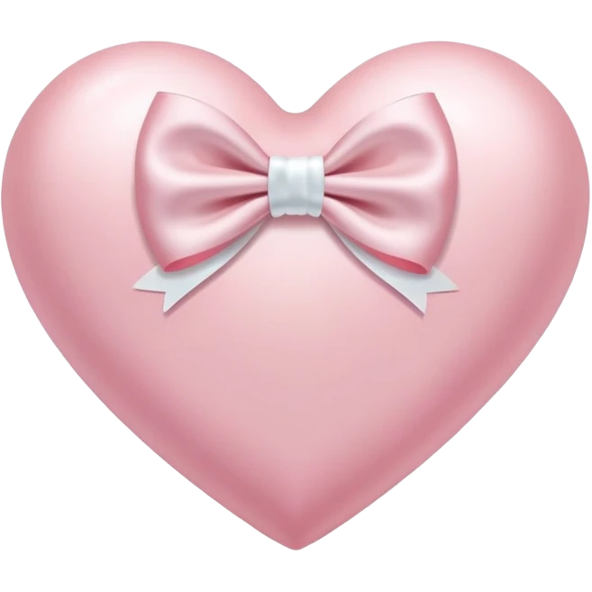 light pink heart with white bow on right top emoji