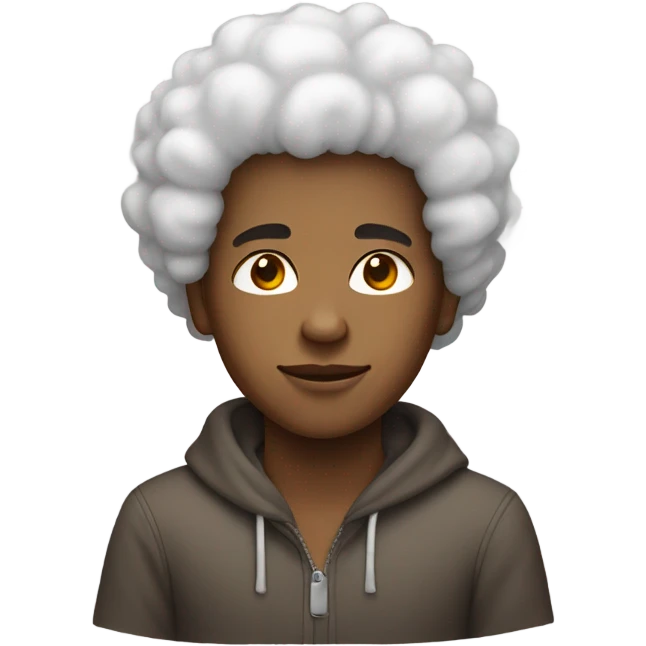 Lazy boy with light brown eyes afro hair and skin emoji