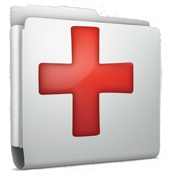 medical folder with red plus sign emoji