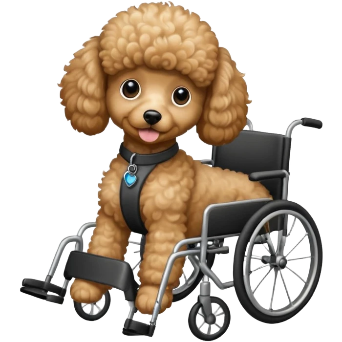Tan Poodle puppy in wheelchair  emoji