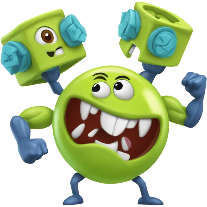 Muscle you are an idiot computer virus men dancing and singing and saying you are an idiot emoji