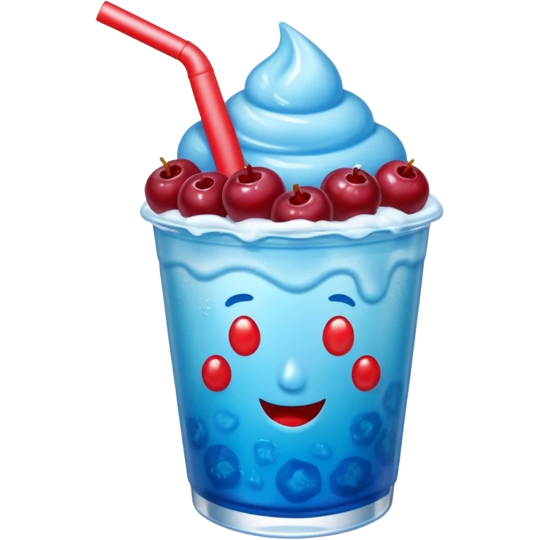 Realistic ICEE with blue raspberry and Sour Cherry flavors emoji