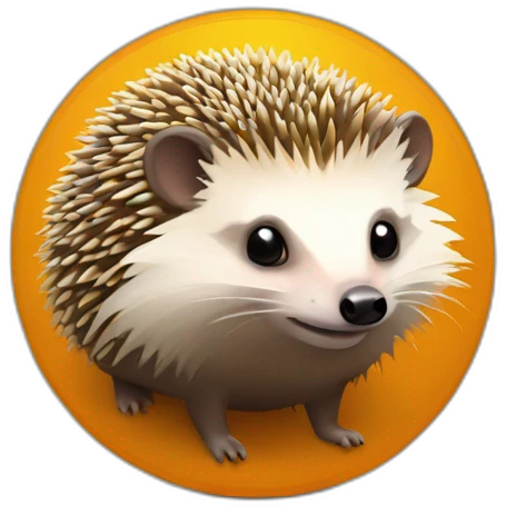Hedgehog on Honeybadgers back bitcoin emoji