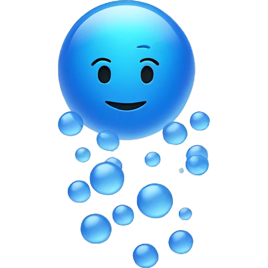 Blue floating faceless bubbles emoji