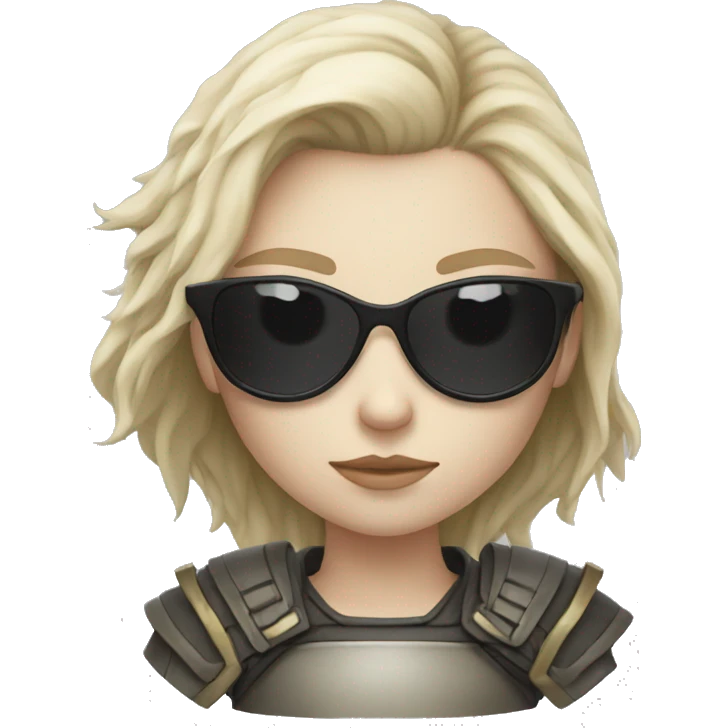 Pale-skinned Girl warrior with dark sunglasses emoji