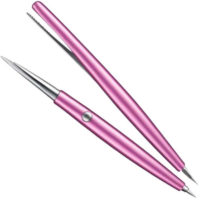 Curved tweezers for pink eyelashes emoji