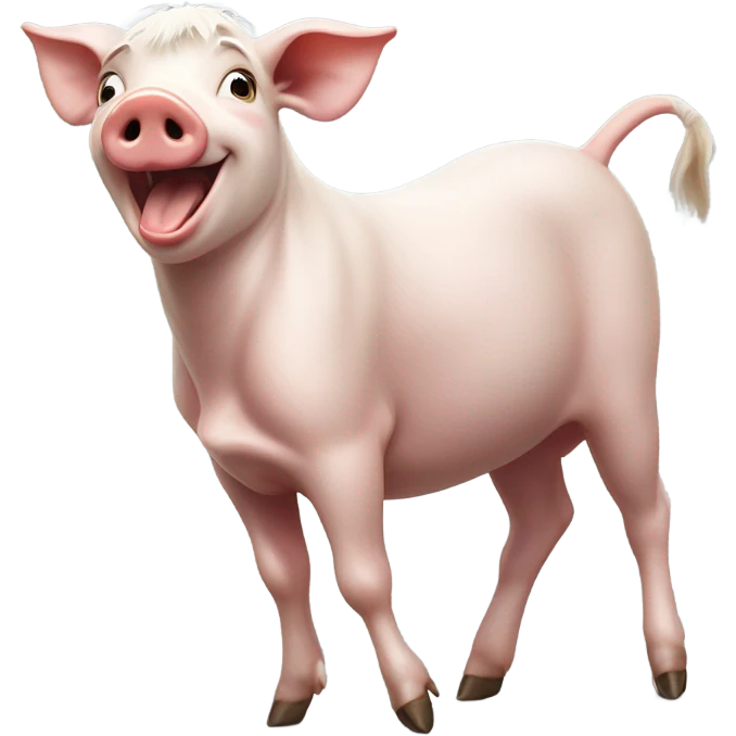 a pig dancing with a goat emoji