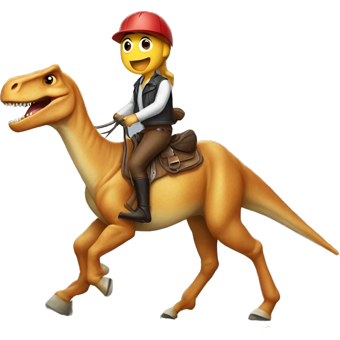 Horse riding a dinosaur emoji