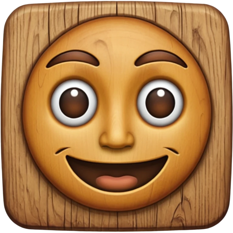 A 🪵 with a face  emoji