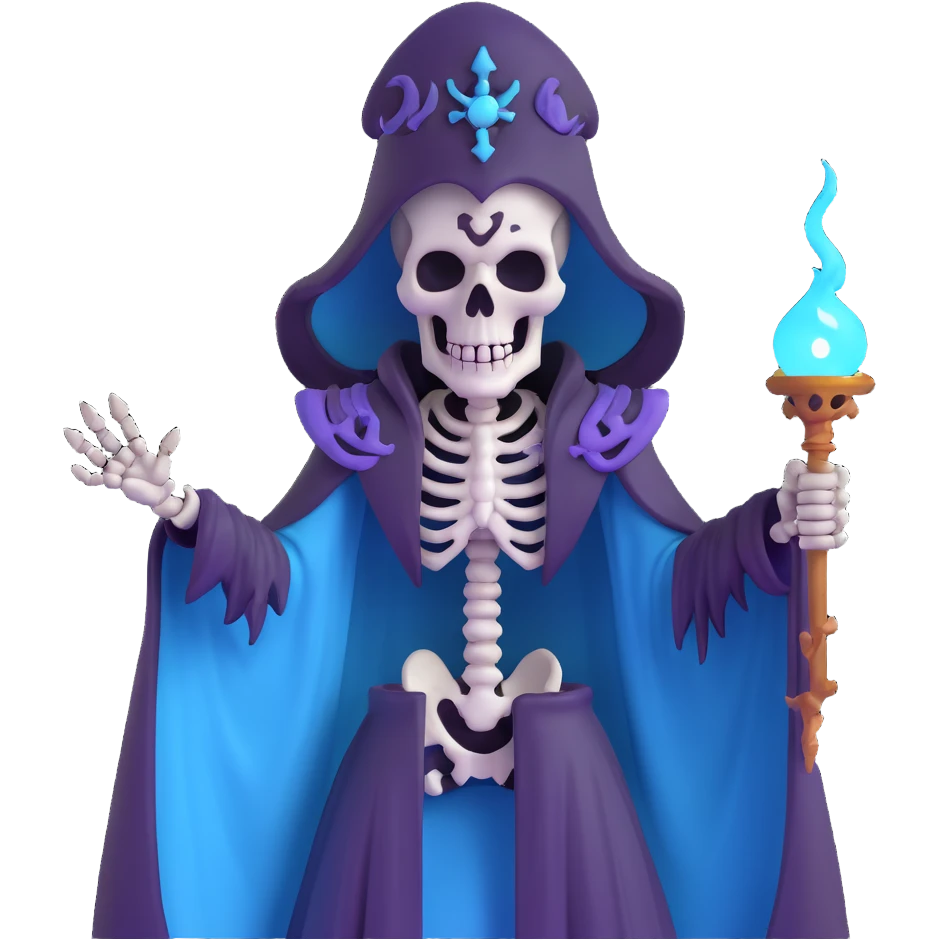 sinister skeleton lich with dark magic and shadowy aura emoji