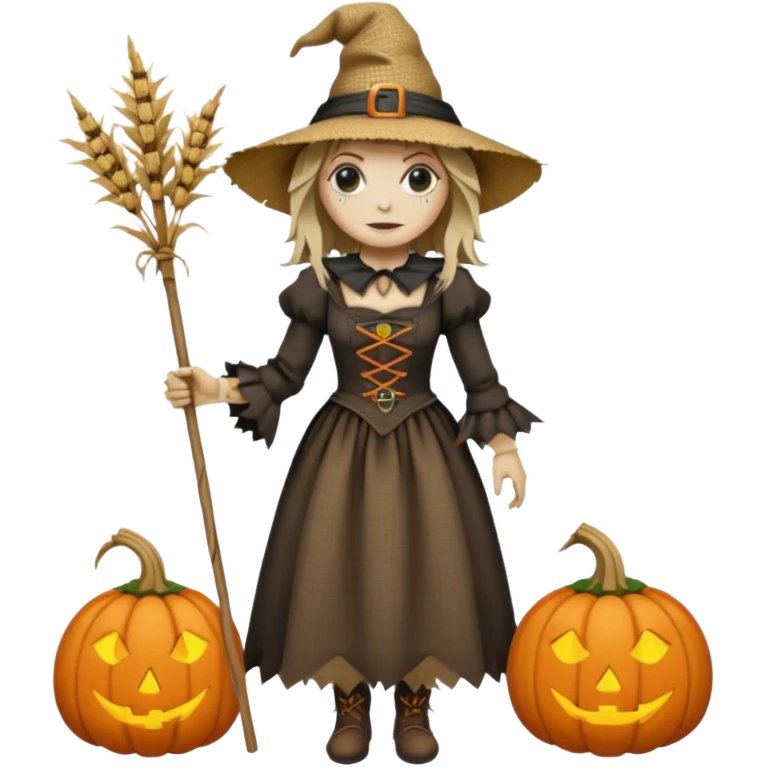 scarecrows witch dress emoji