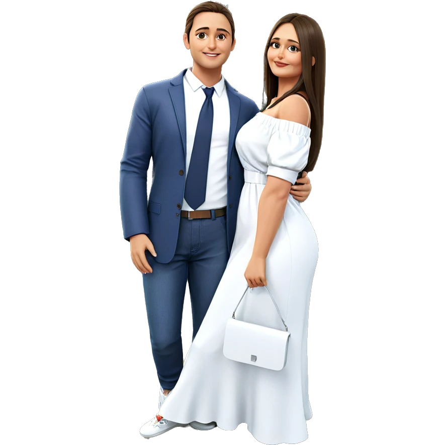 casual outdoor couple portrait emoji