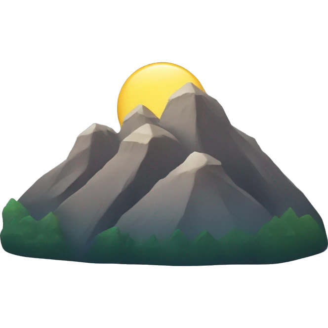 mountain with three peeks and with three stars overhead  emoji