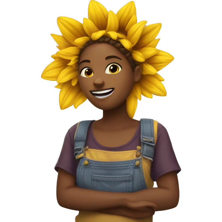 Chica sosteniendo un Girasol  emoji