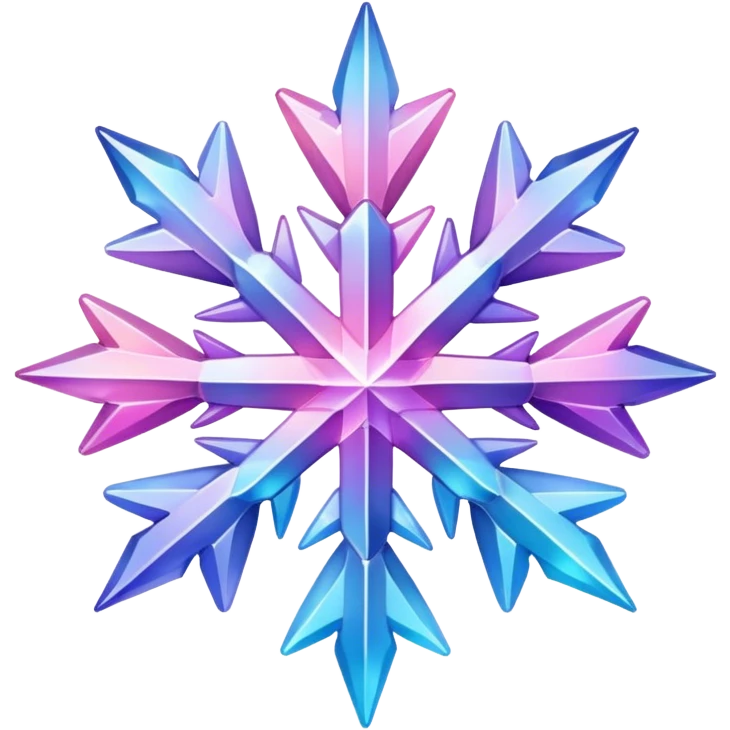 Gradient iridescent Pastel Pink violet blue crystal star snowflake  emoji