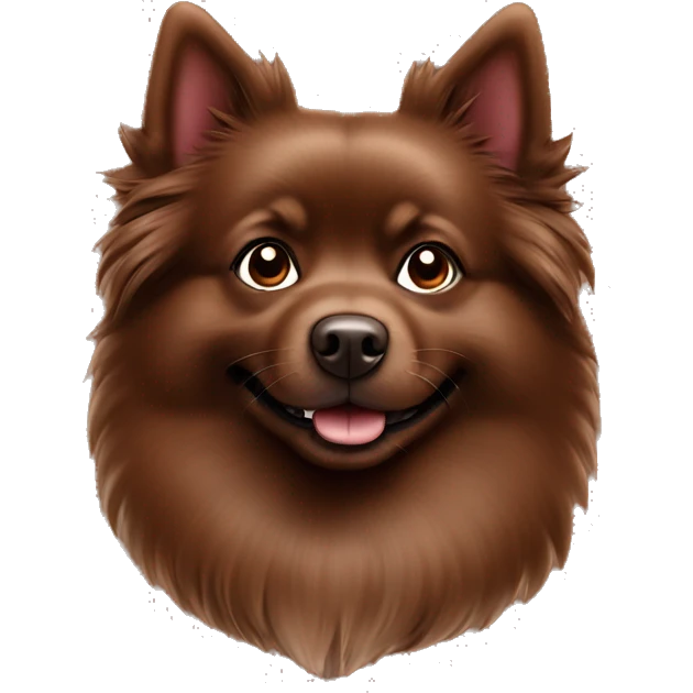 Spitz Barney dog chocolate brown colour  emoji