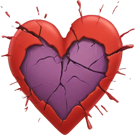 Smashed heart emoji
